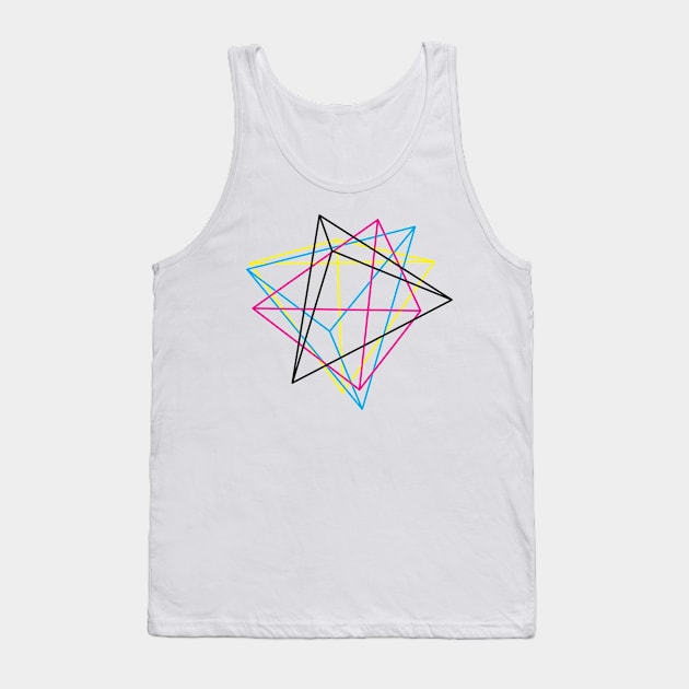 Tetrahedron CMYK colors Tank Top by TONYSTUFF